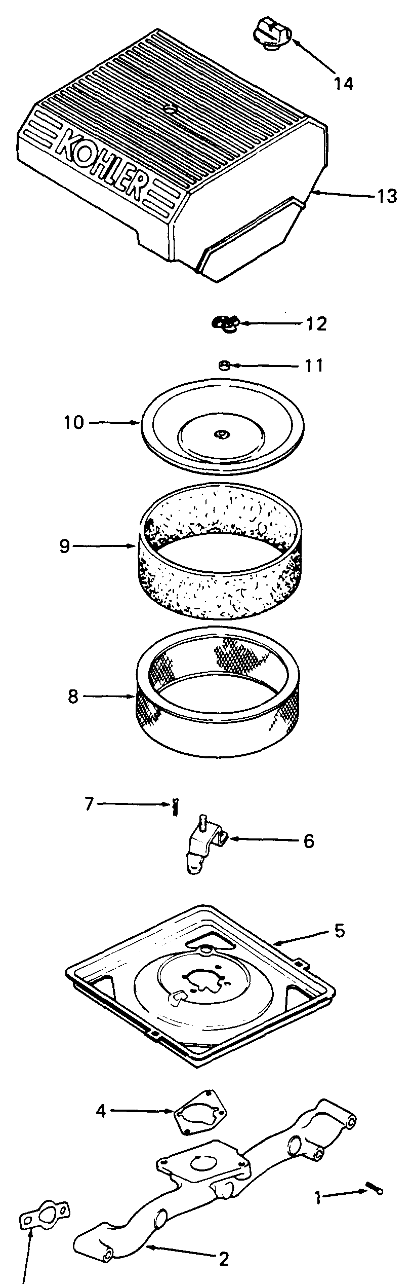 Air Intake/Filtration Diagram and Parts List for 2284 864501-899000-145734100-146734100-14A734100 Cub Cadet Lawn Tractor